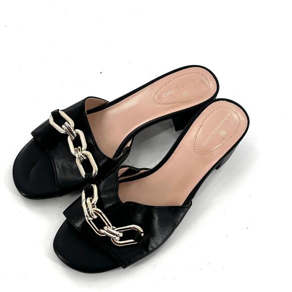 Bandolino Calle3 Chain Link Mules 6.5 Black NWOT Heels Pumps Capsule 90s Slip On - Picture 6 of 7